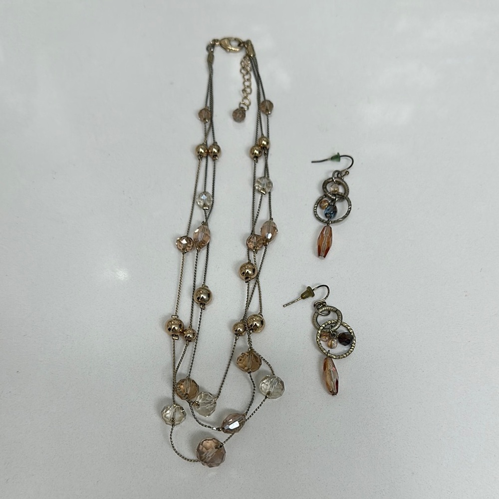 Elegant Gold and Brown Jewelry Set